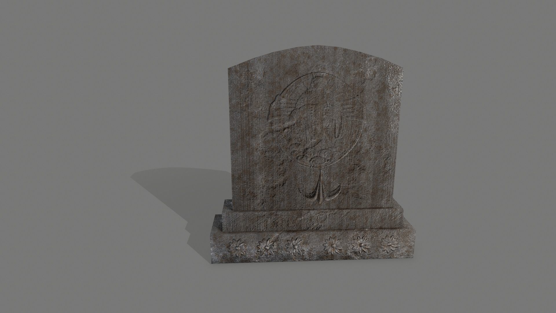 Tombstone set 1 cross Low-poly 3D model_7