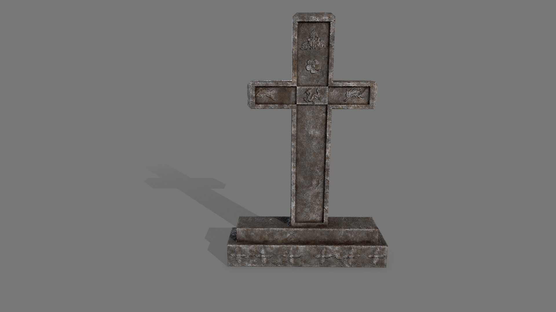 Tombstone set 1 cross Low-poly 3D model_4