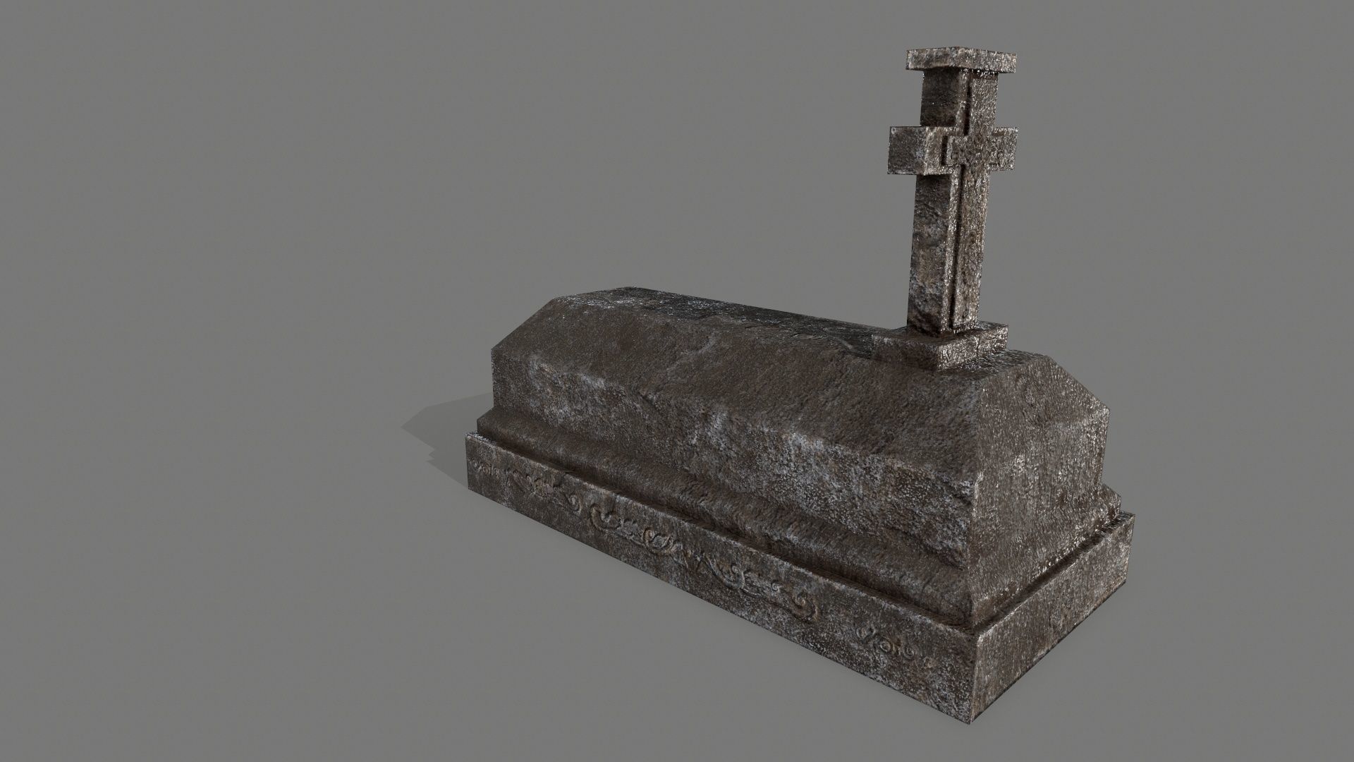 Tombstone set 1 cross Low-poly 3D model_13