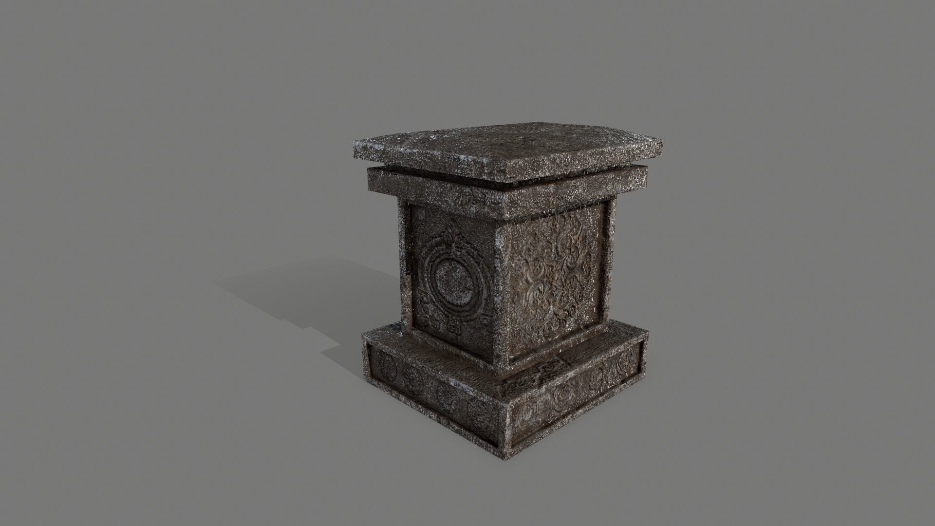 Tombstone set 1 cross Low-poly 3D model_16