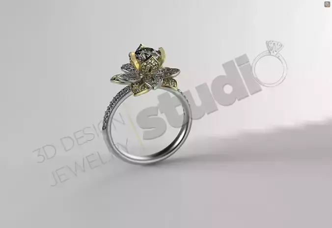 Tiffanys Gatsby flower ring with stones multi parts 