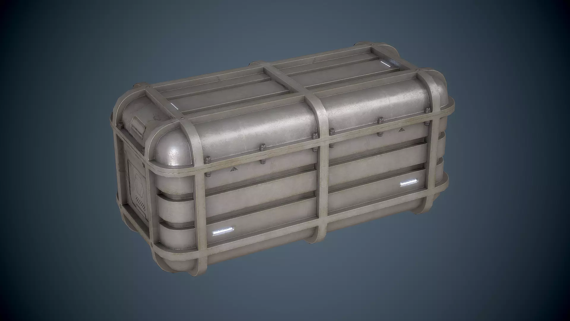 Sci-Fi Container White and Orange Free low-poly 3D model