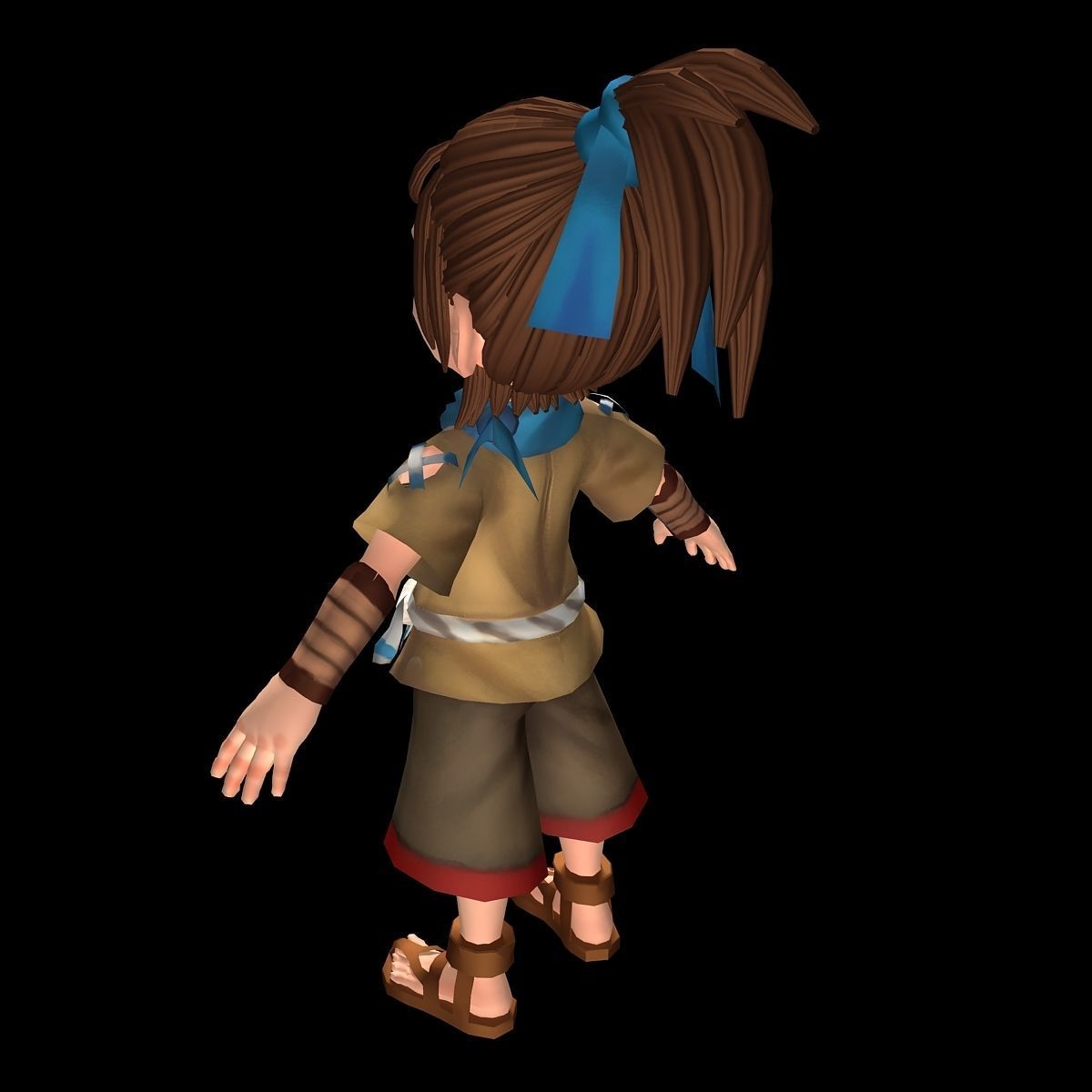 Game characters - male villagers 3D model_1