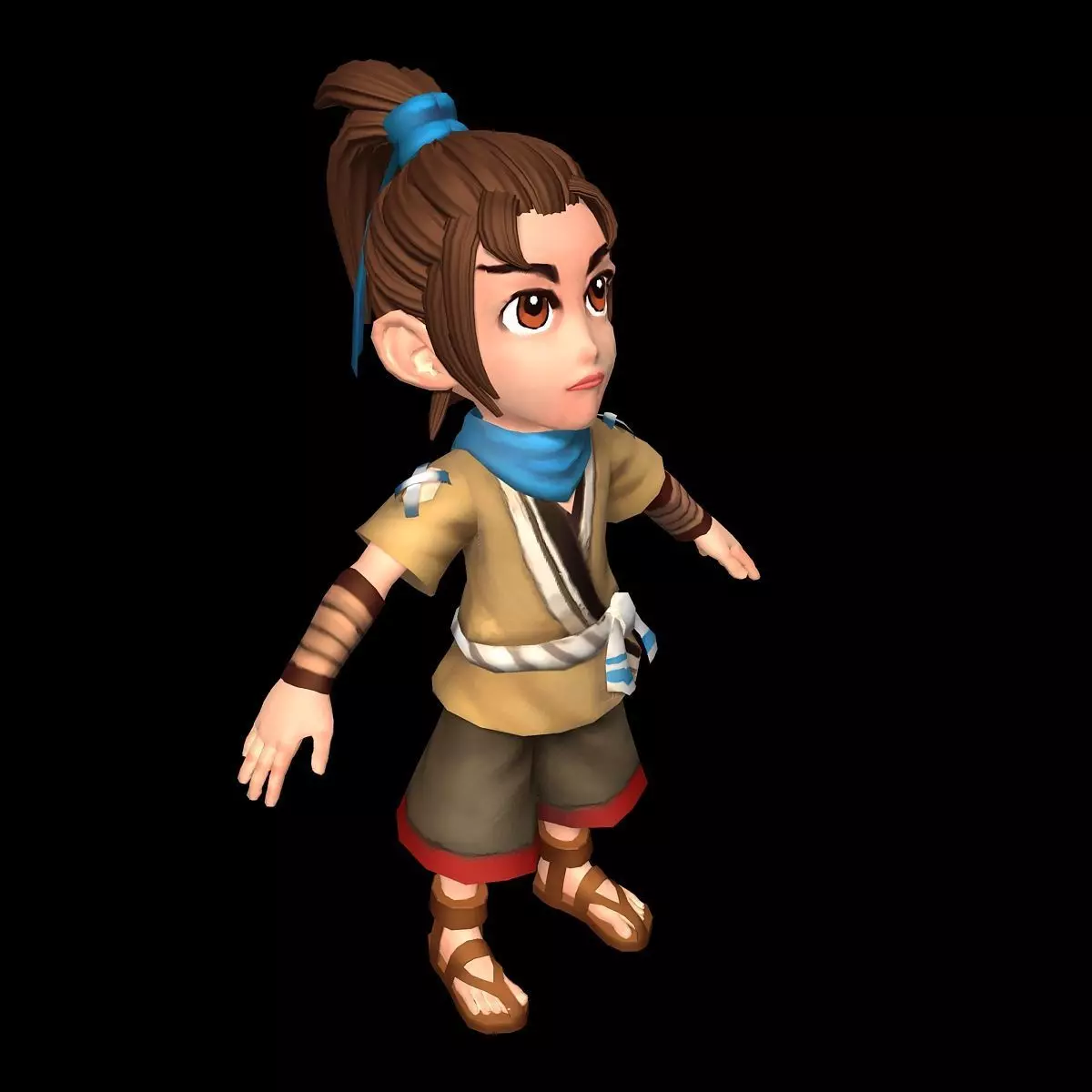 Game characters - male villagers 3D model_0