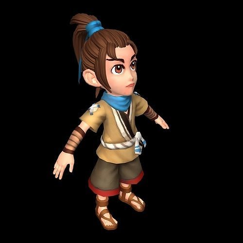 Game characters - male villagers 3D model