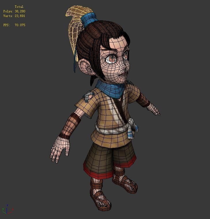 Game characters - male villagers 3D model_3