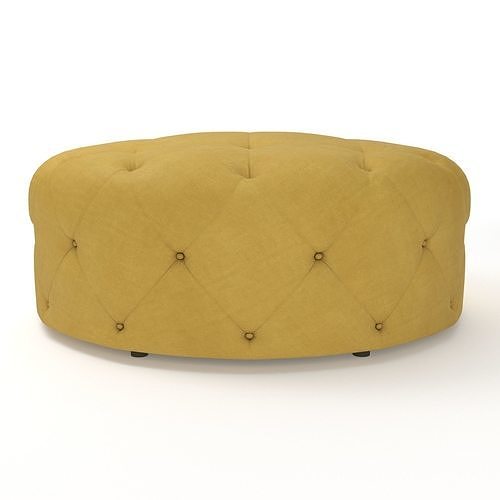 Frame armchair and Hampton Round Pouffe 3D model 7
