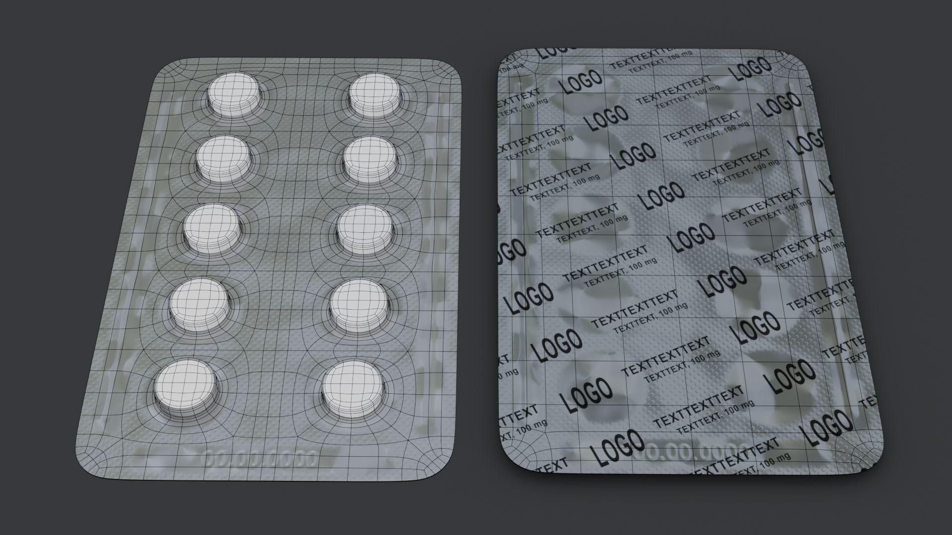 Blister with Pills Low-poly 3D model_8