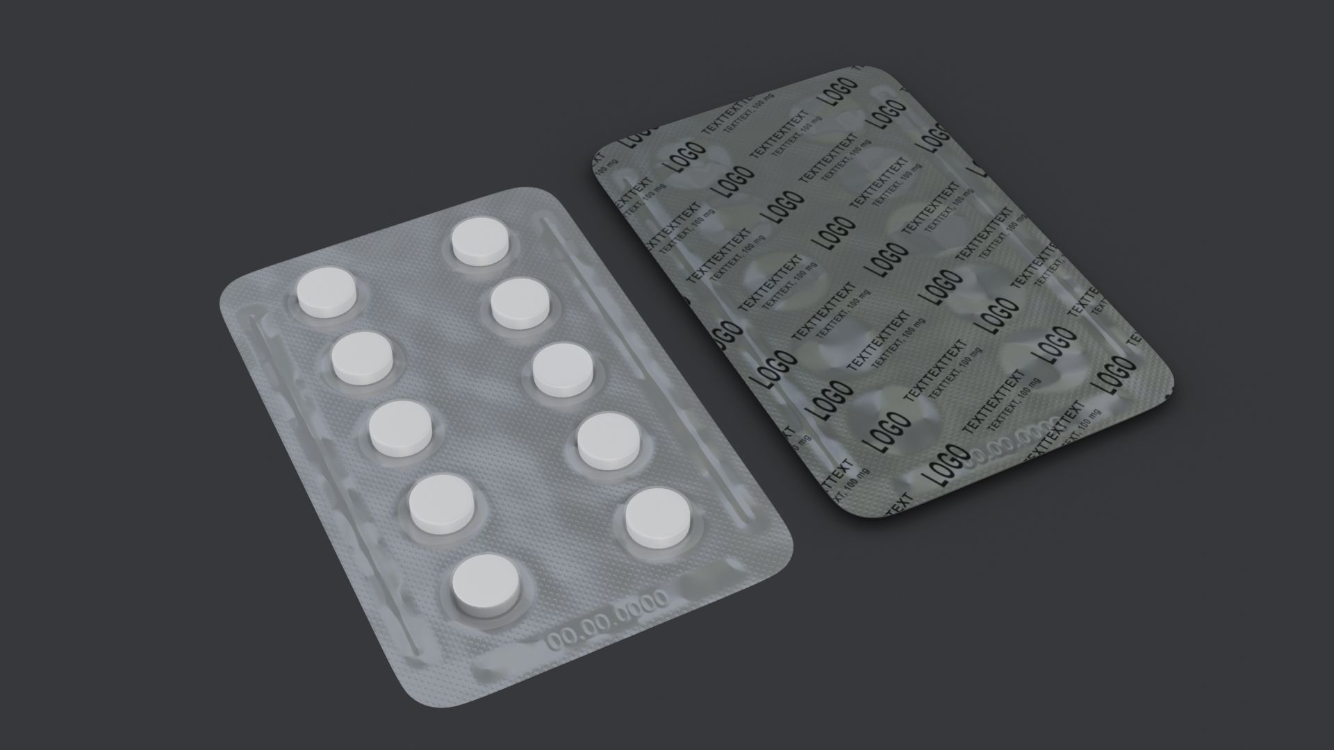 Blister with Pills Low-poly 3D model_1