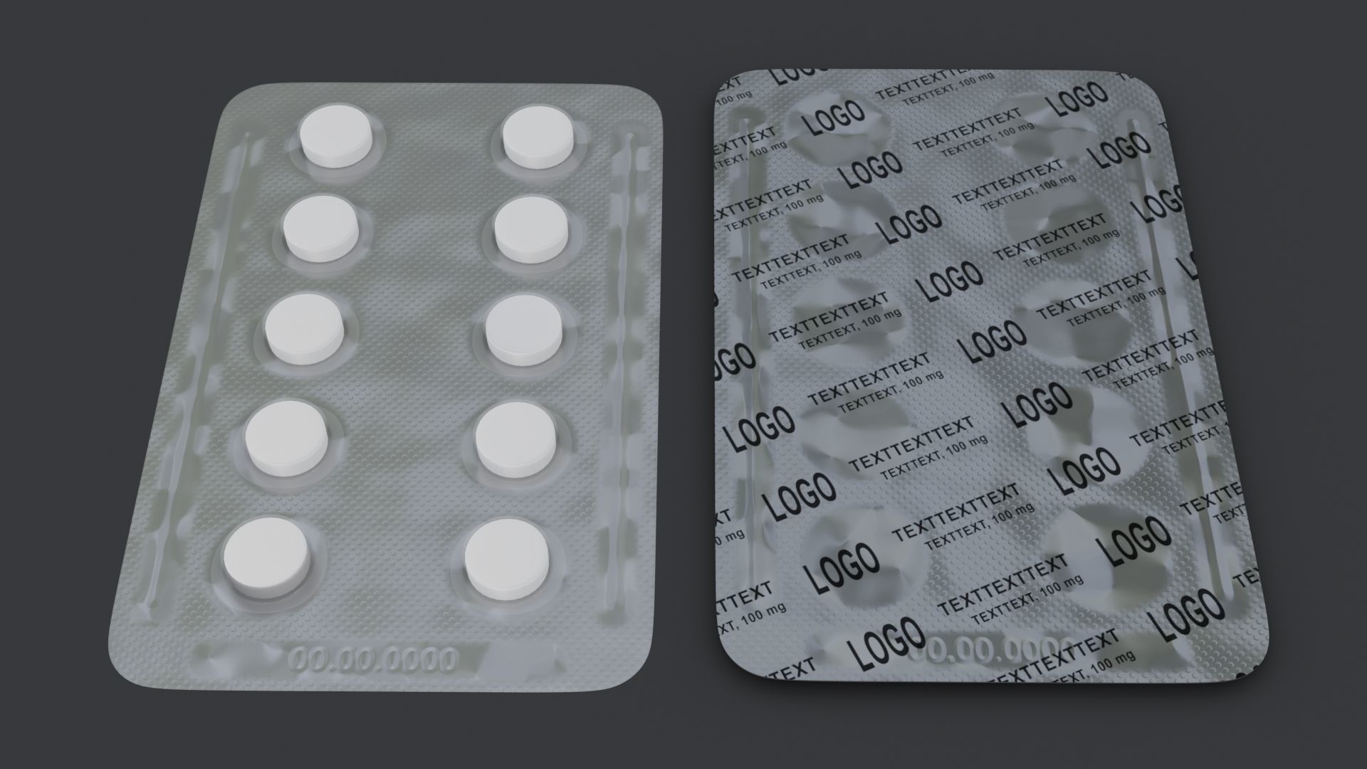 Blister with Pills Low-poly 3D model_2