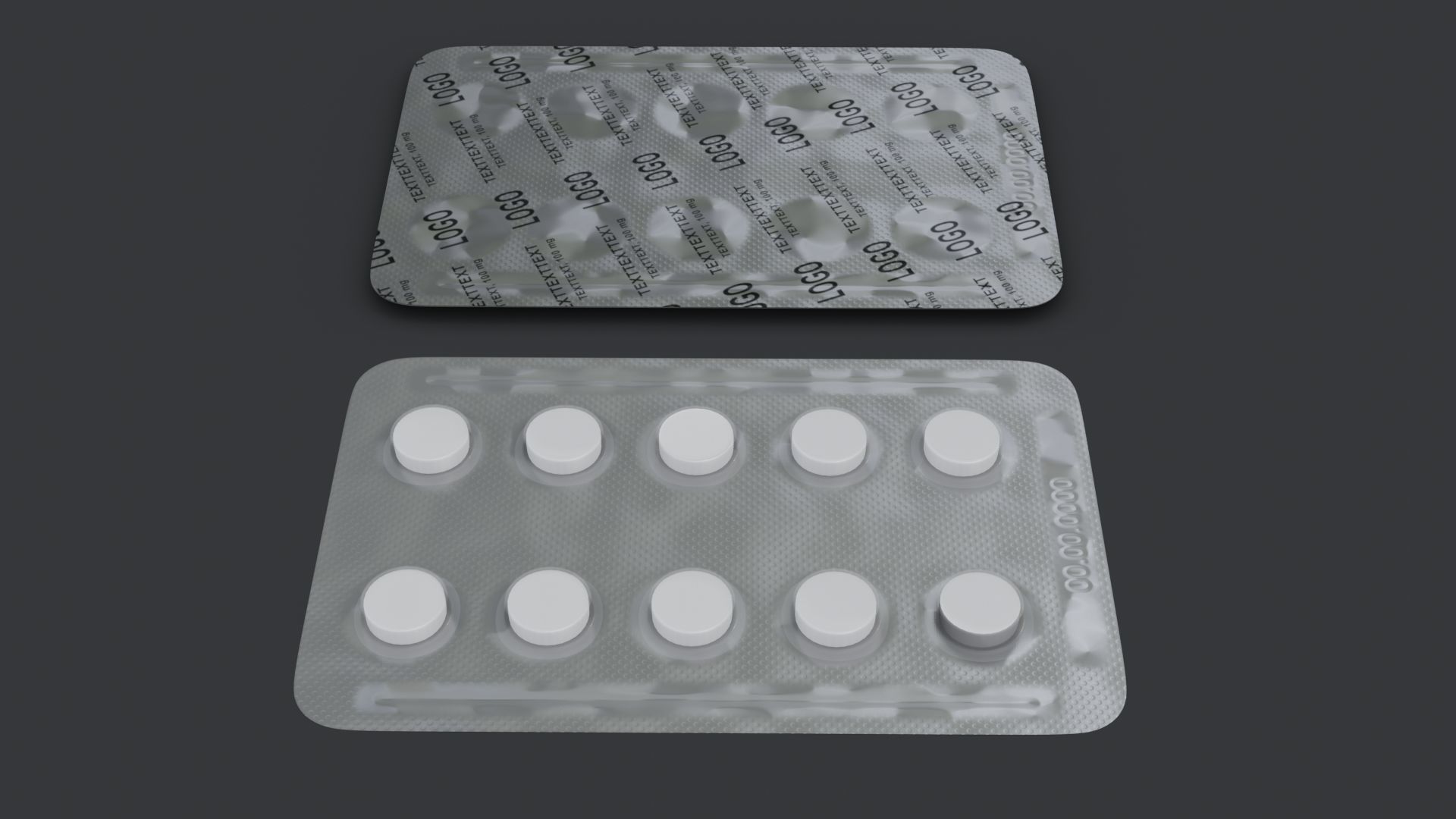 Blister with Pills Low-poly 3D model_4