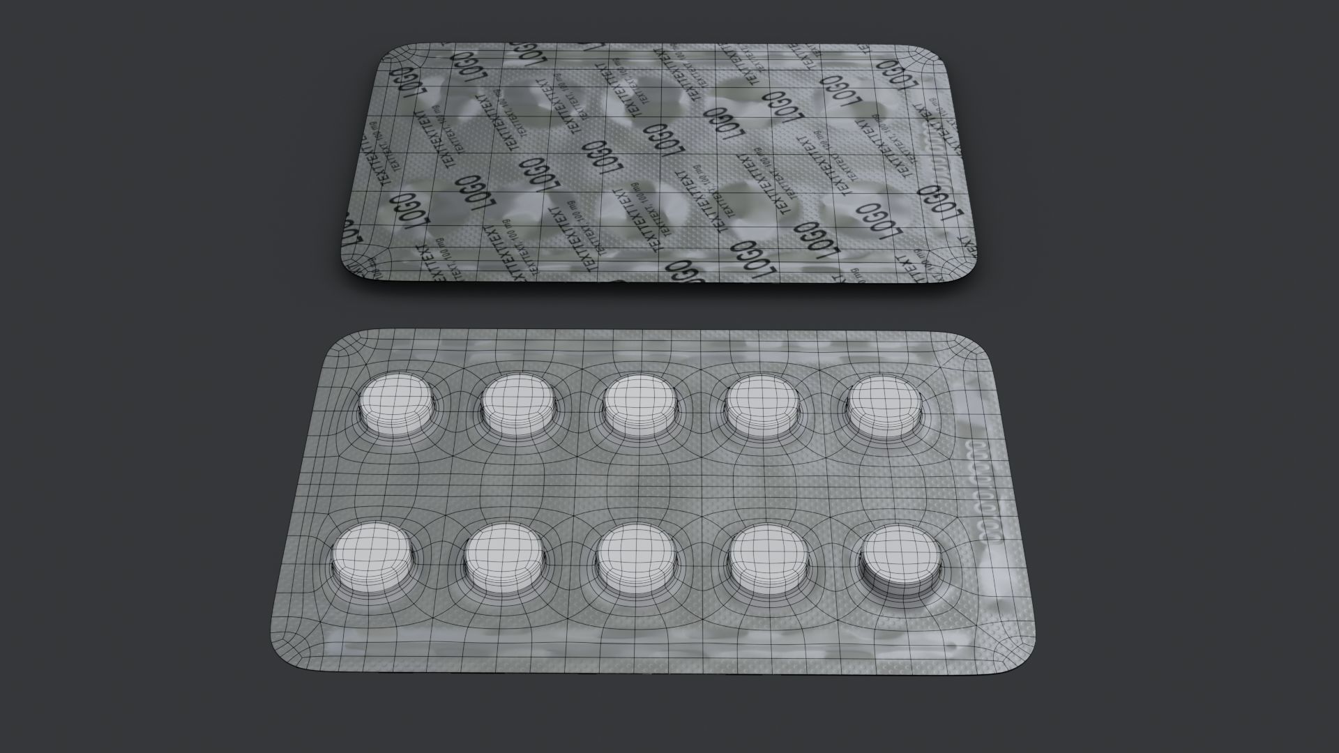 Blister with Pills Low-poly 3D model_10