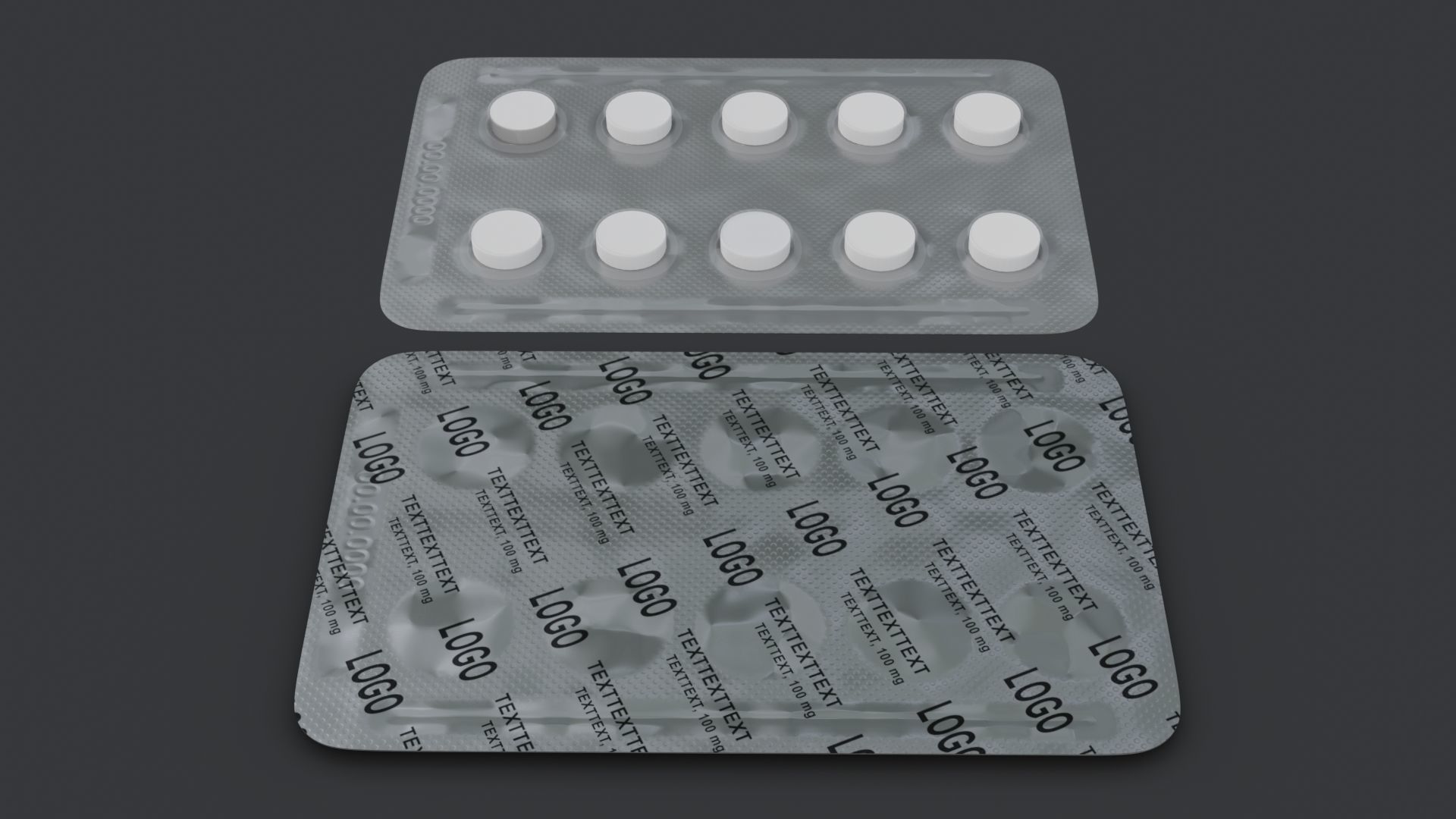 Blister with Pills Low-poly 3D model_3
