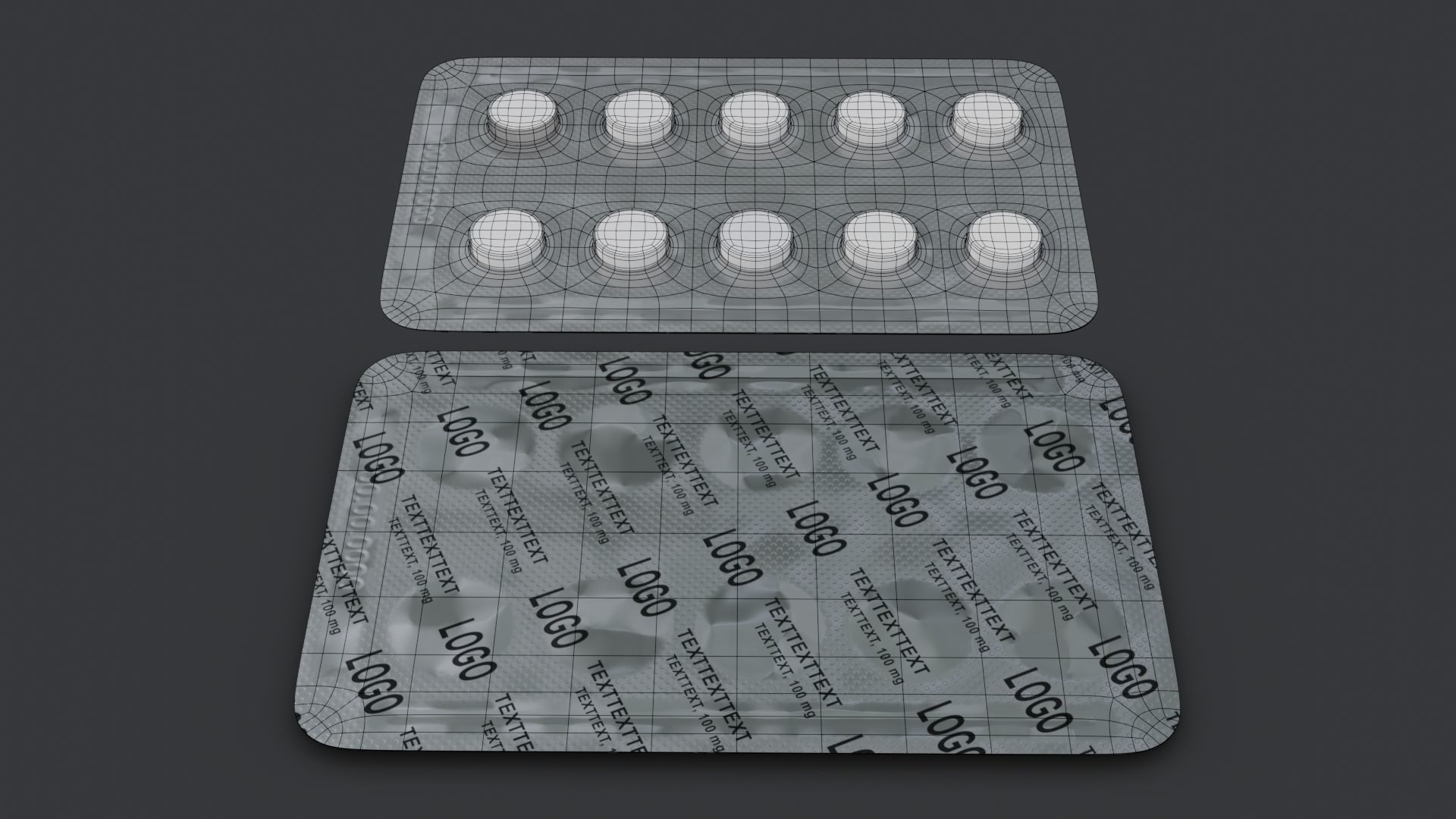 Blister with Pills Low-poly 3D model_9