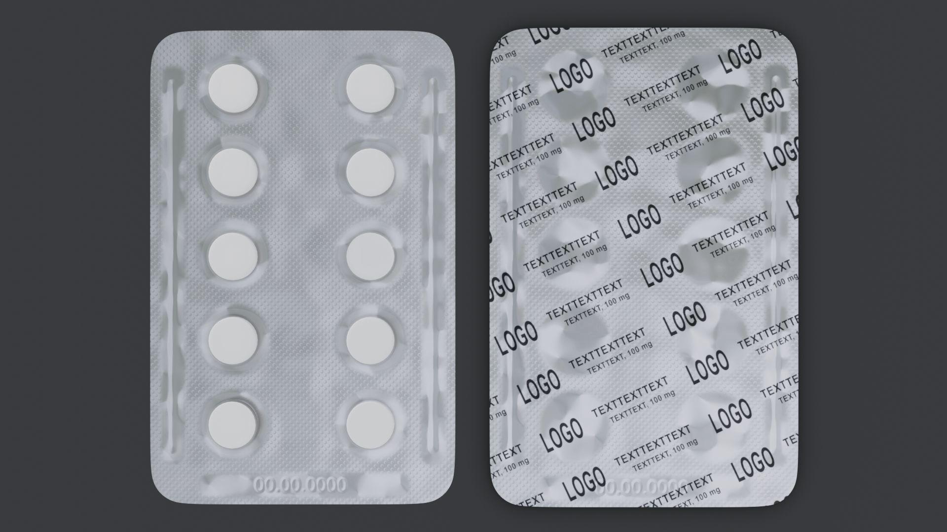 Blister with Pills Low-poly 3D model_5