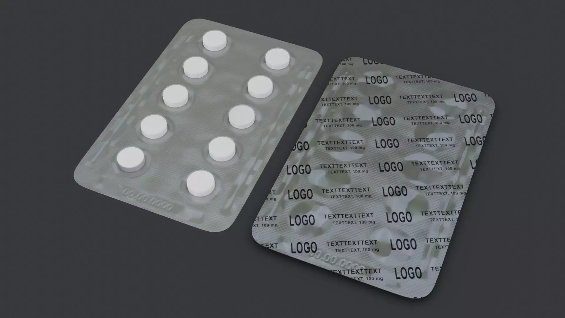 Blister with Pills Low-poly 3D model_0