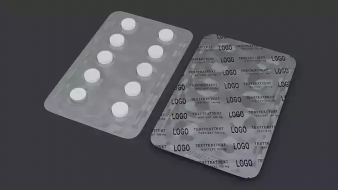 Blister with Pills Low-poly 3D model
