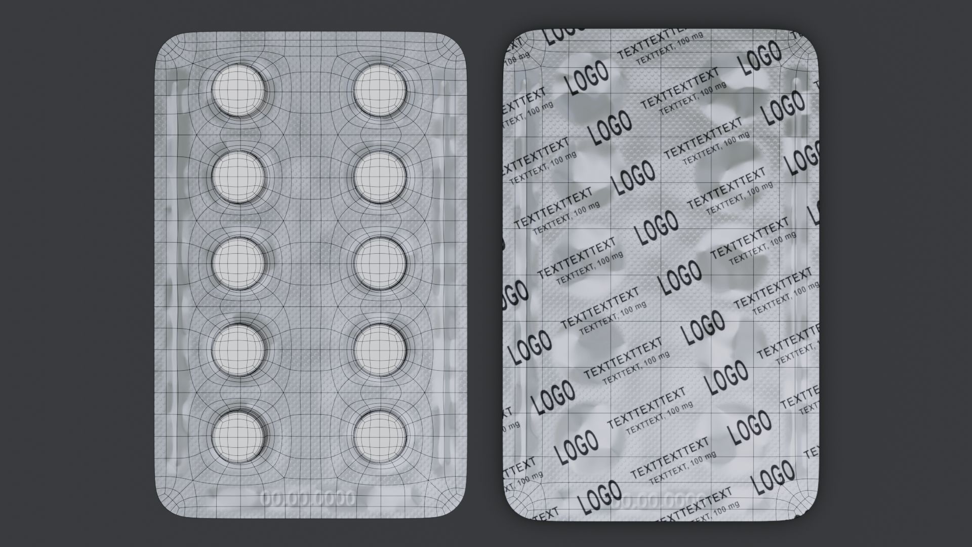 Blister with Pills Low-poly 3D model_11