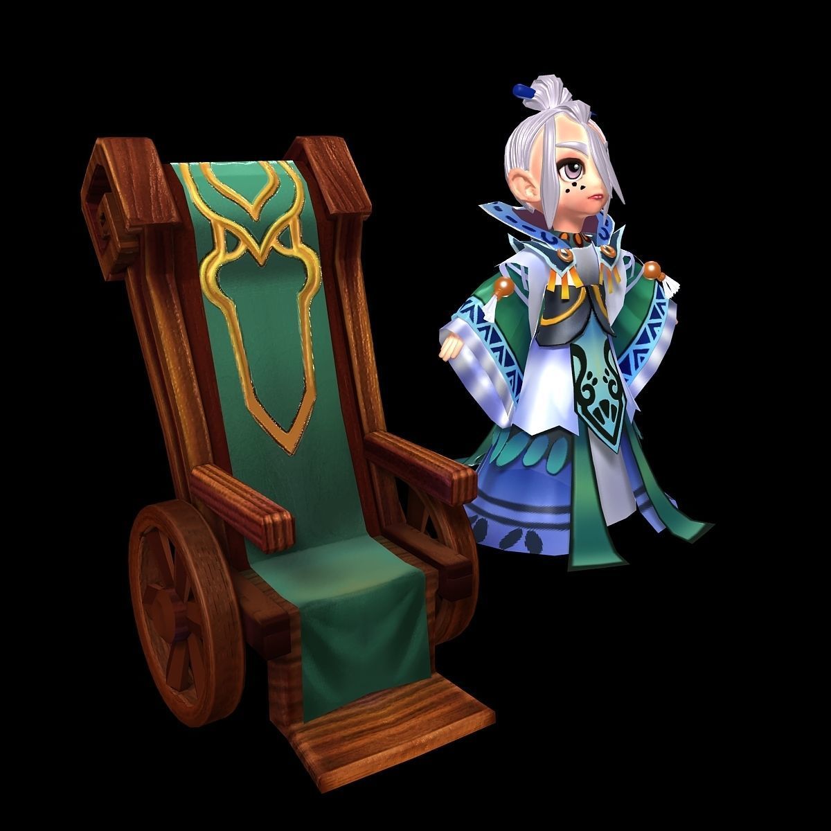 The characters of the game - Qiu 1000 feet 3D model_2