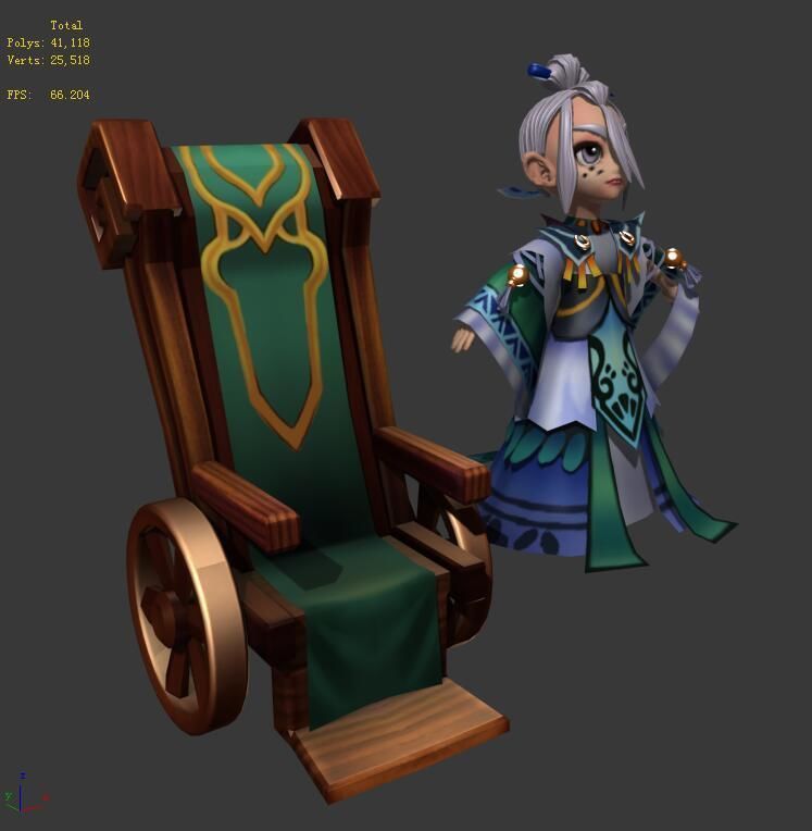 The characters of the game - Qiu 1000 feet 3D model_3