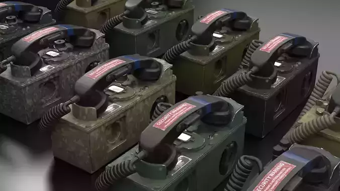 Military field phone TA-312pt Low-poly 3D model