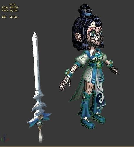 The characters of the game - Quanzhen teach women disciples 3D model