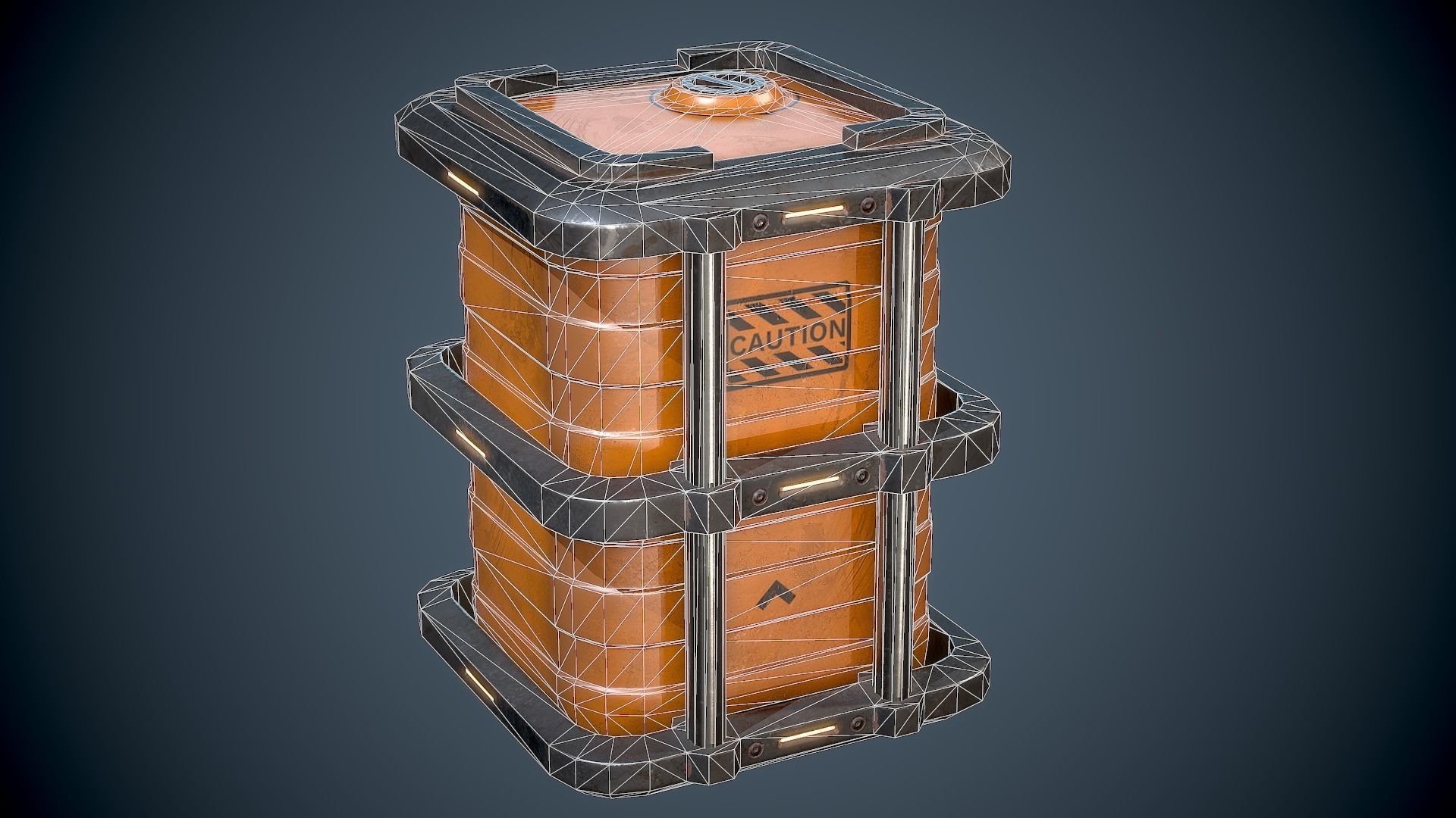 Sci-Fi Barrel Plastic Low-poly 3D model_5