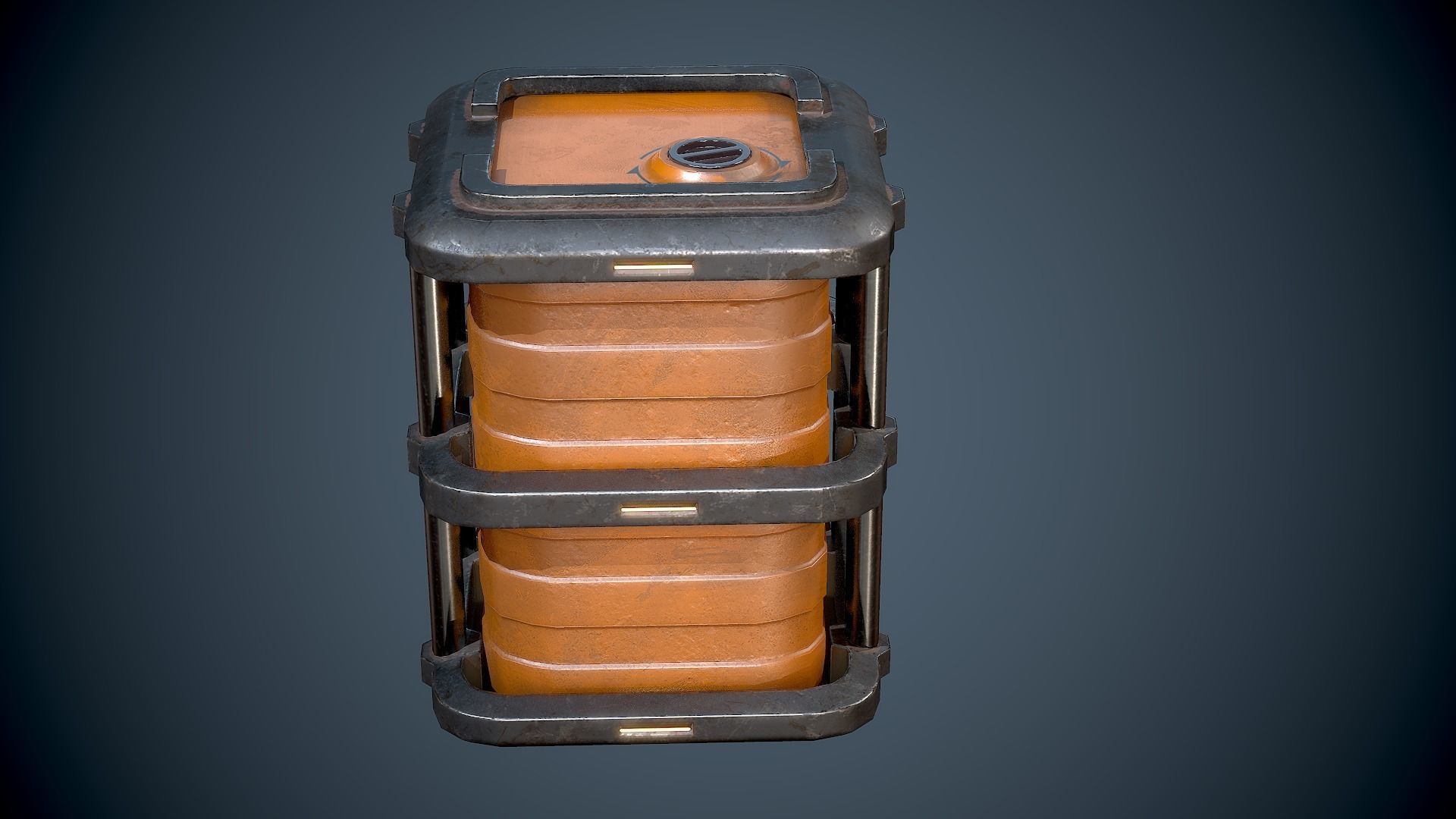 Sci-Fi Barrel Plastic Low-poly 3D model_4