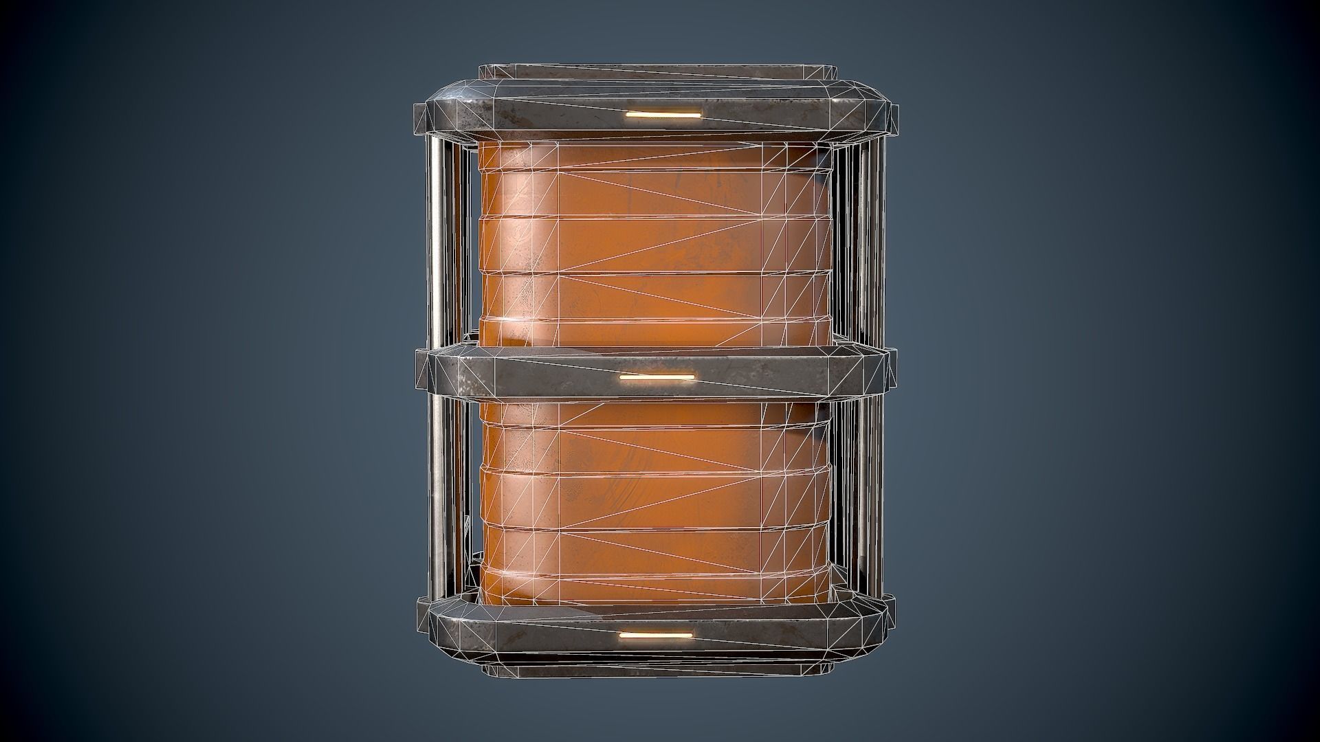 Sci-Fi Barrel Plastic Low-poly 3D model_8