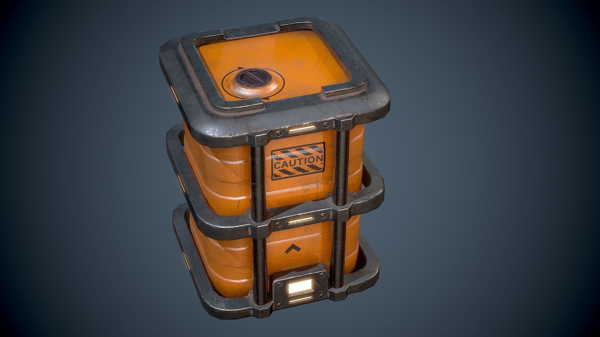 Sci-Fi Barrel Plastic Low-poly 3D model_7