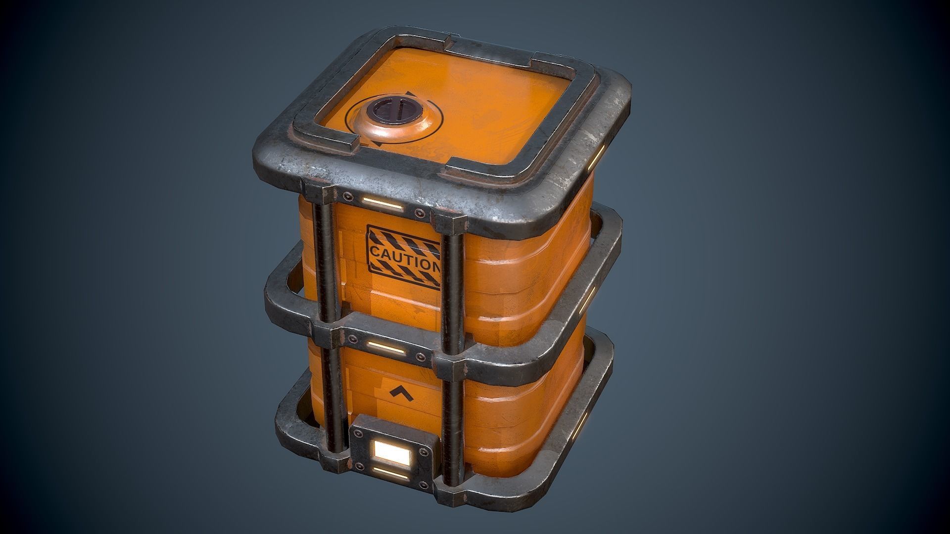 Sci-Fi Barrel Plastic Low-poly 3D model_6