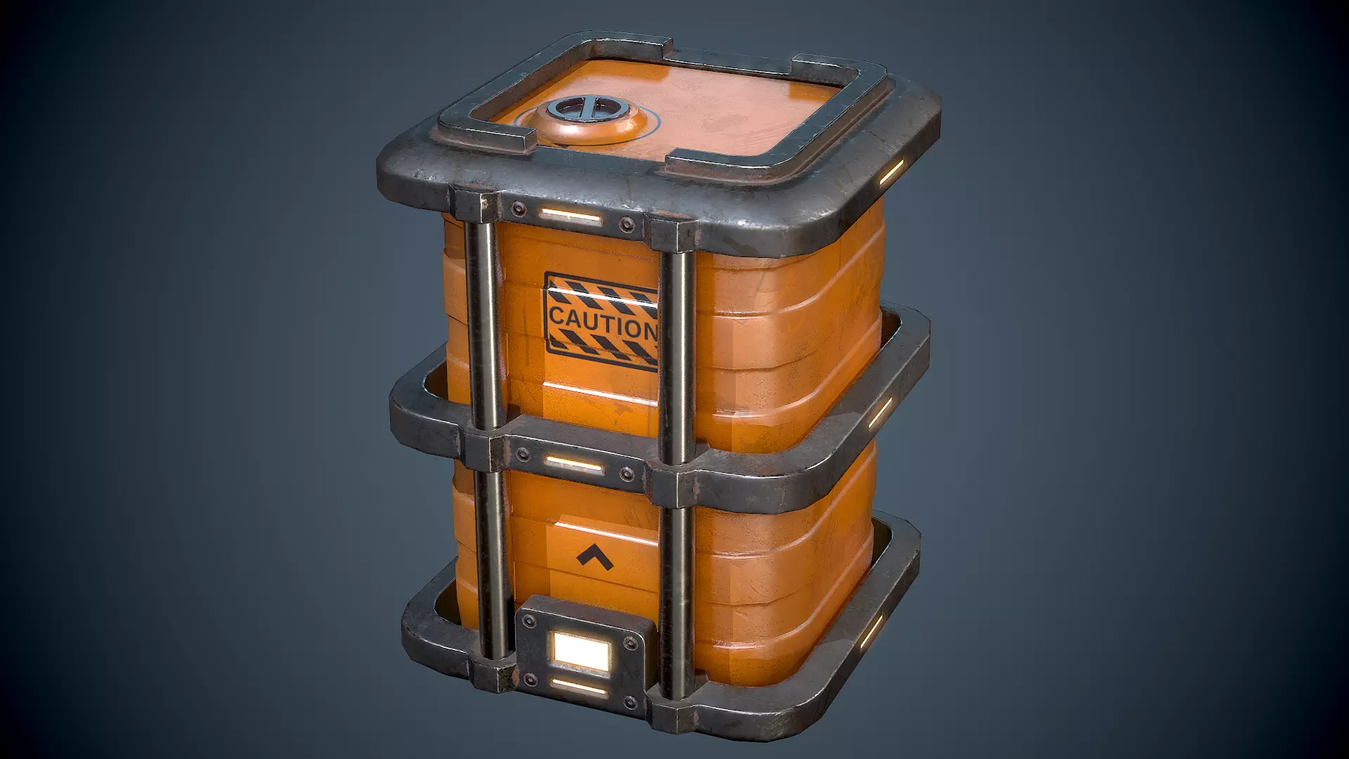 Sci-Fi Barrel Plastic Low-poly 3D model_0