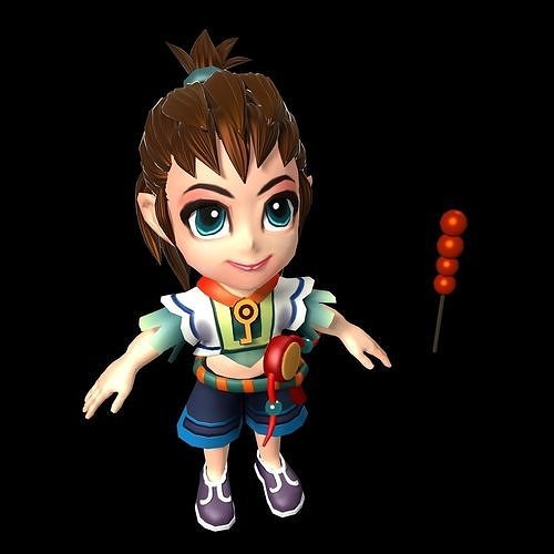 The characters of the game - the little boy 3D model