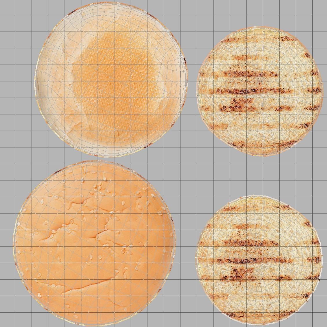 Hamburger Low-poly 3D model_6