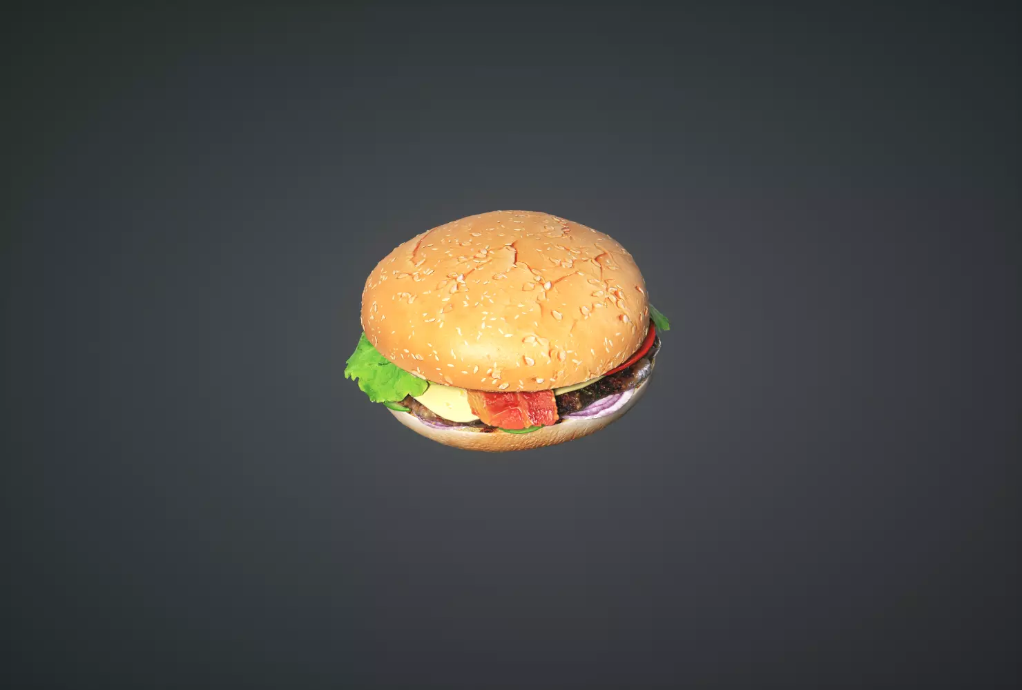 Hamburger Low-poly 3D model_0