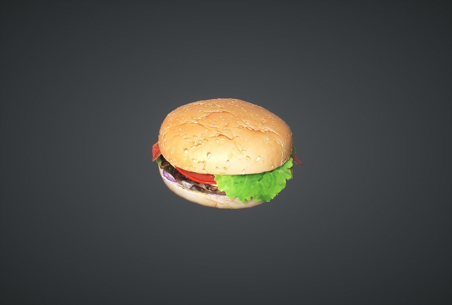 Hamburger Low-poly 3D model_2