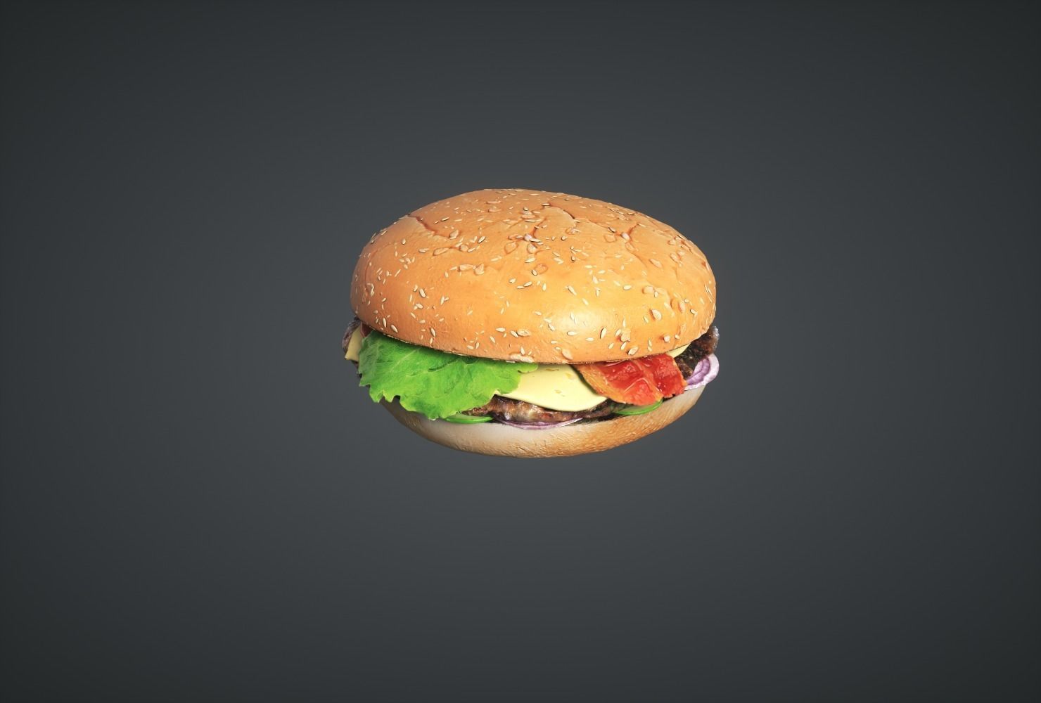 Hamburger Low-poly 3D model_1