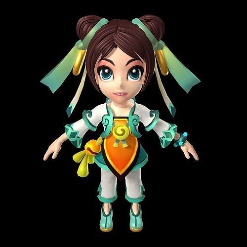 Game characters - maids 3D model