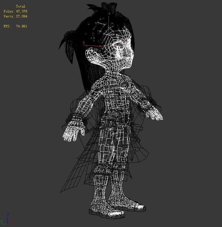 Game characters - fishing nets Knife hand 3D model_6