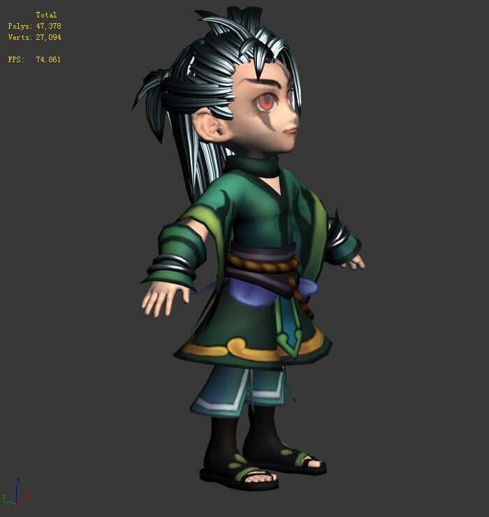 Game characters - fishing nets Knife hand 3D model_5