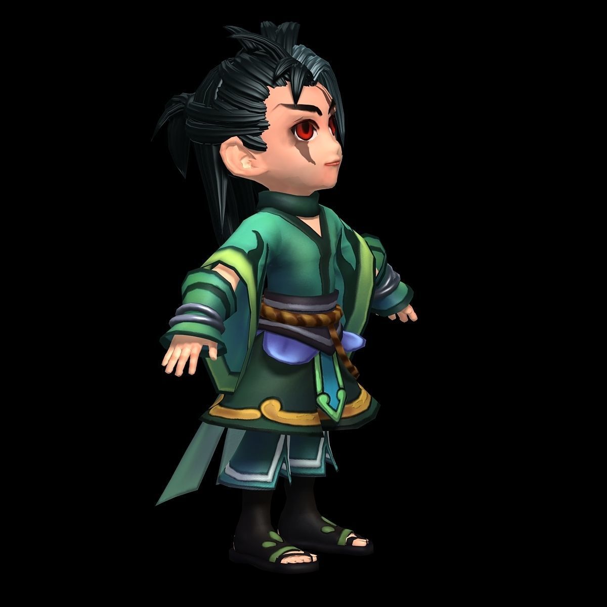 Game characters - fishing nets Knife hand 3D model_3