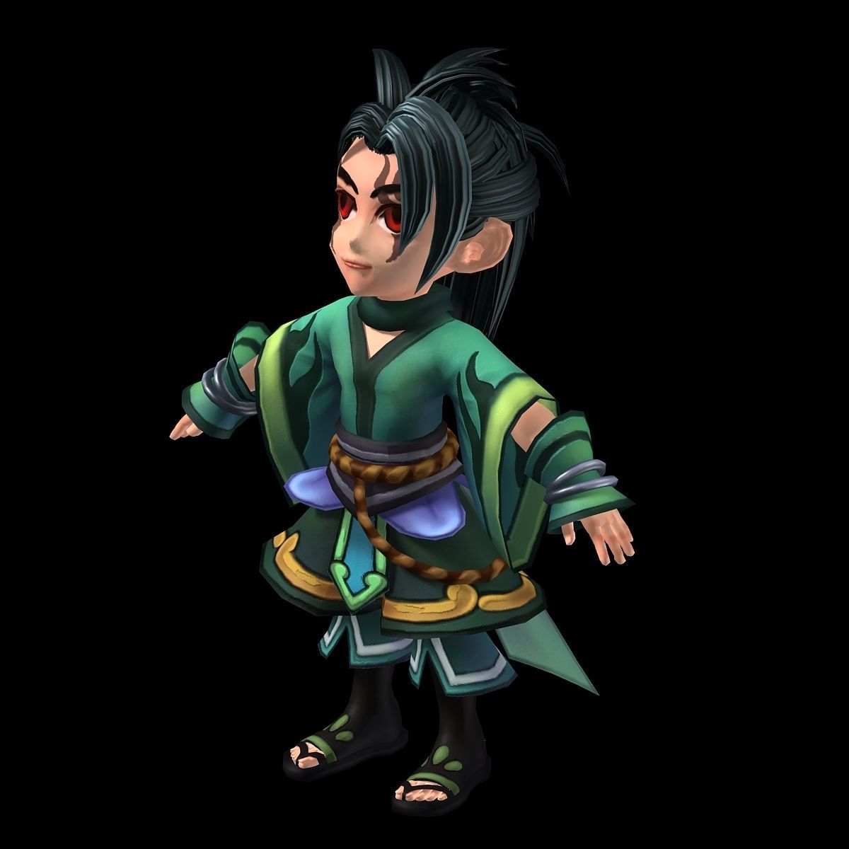 Game characters - fishing nets Knife hand 3D model_1