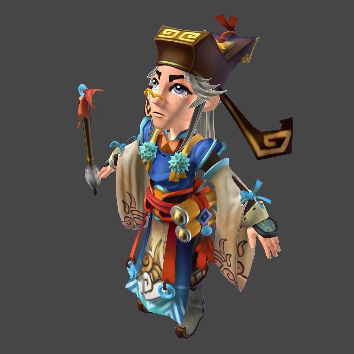 Game characters - ingot trading notary 3D model_1