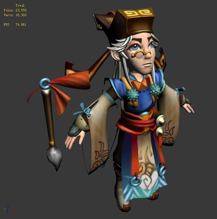 Game characters - ingot trading notary 3D model_4