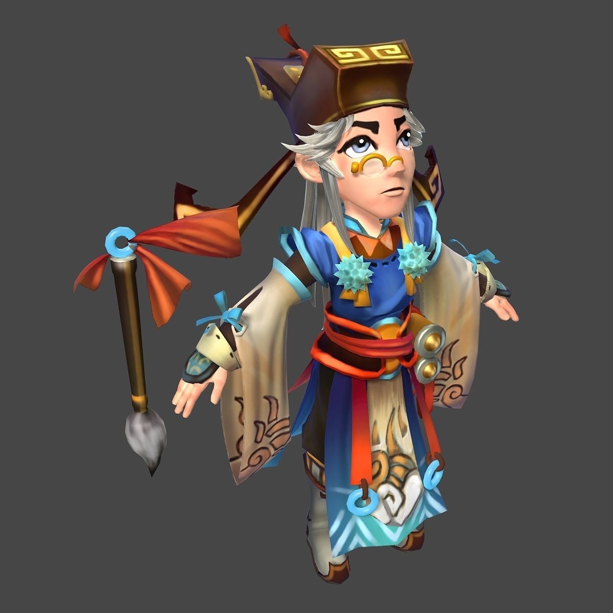 Game characters - ingot trading notary 3D model_3