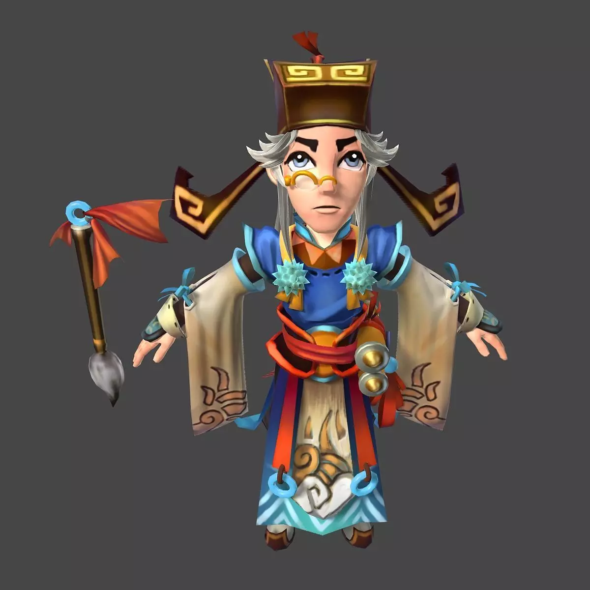 Game characters - ingot trading notary 3D model_0