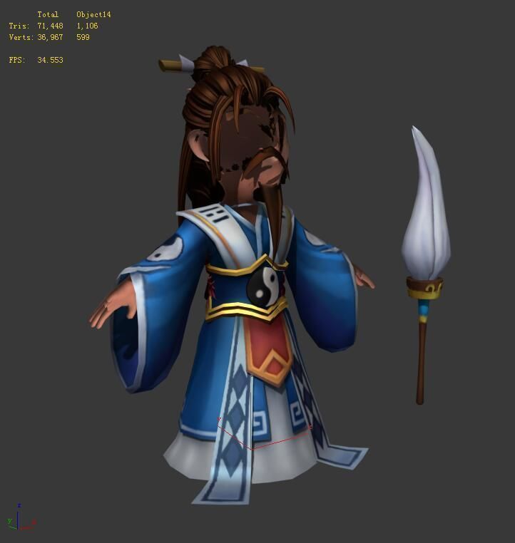 The characters of the game - middle school priests 3D model_4
