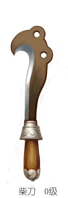 Game character weapons - machete 3D model_5