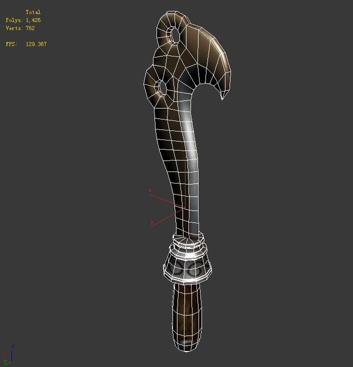 Game character weapons - machete 3D model_4