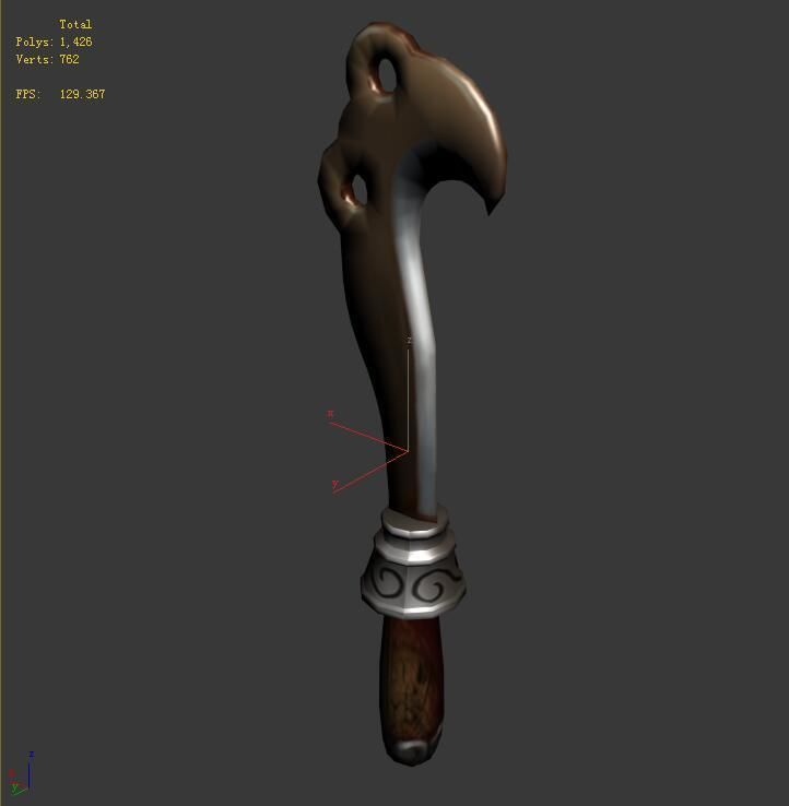 Game character weapons - machete 3D model_3